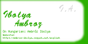 ibolya ambroz business card